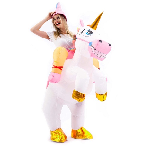 SOLD !!!Vibrant Inflatable Unicorn Ride-On Costume - Picture 4 of 5